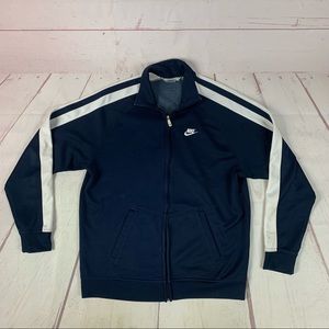 Vintage Y2K Nike Track Jacket Silver Tag Men's Full Zip Size XL Navy Blue White